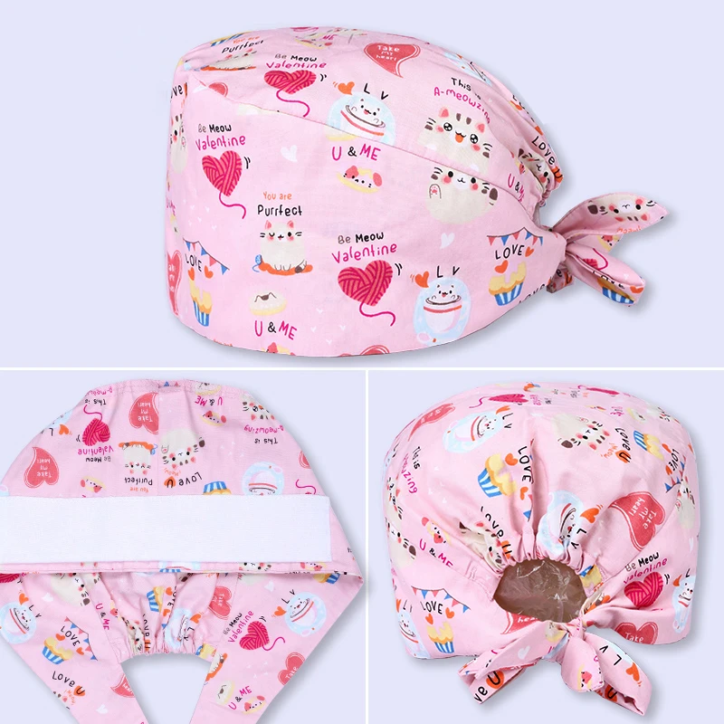 Verstellbare Pflege-Peeling-Kappen Baumwolle OP-Hüte OP-Peeling-Kappen Langhaar Krankenhaus Gesundheits wesen Tierklinik Hüte m260