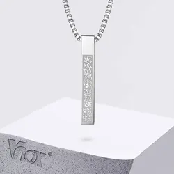 Vnox Islamic Jewelry Gifts for Women Muslim Pendant Allah Arabic 3D Bar Necklaces Ayatul Kursi Necklace Islam Eid Ramadan