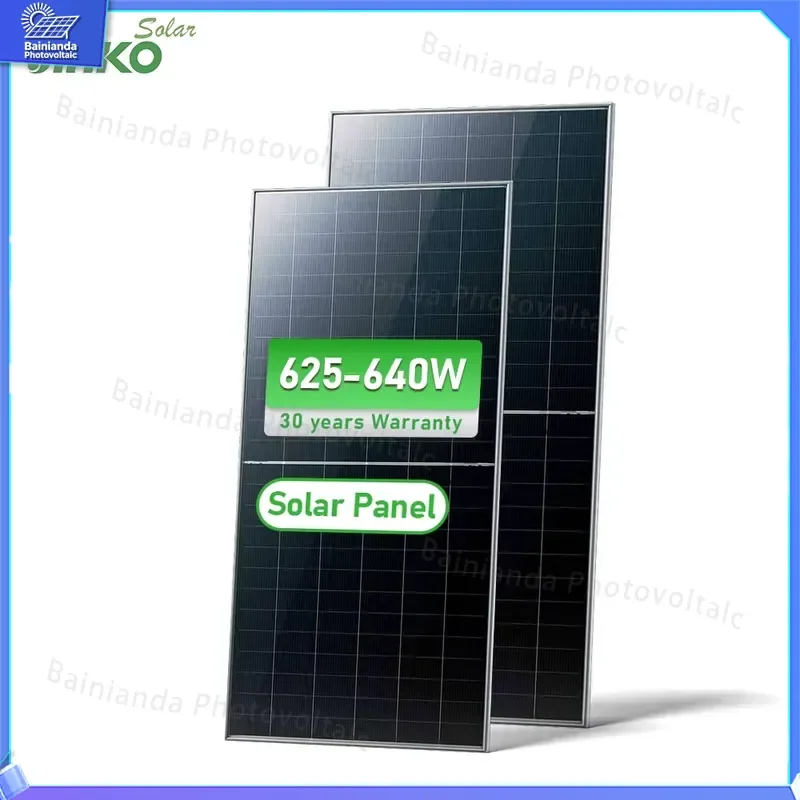 625W 630W 640W Bifacial Double Glass Solar Panel High Efficiency Monocrystalline PV Module Low LCOE Commercial Solar Power