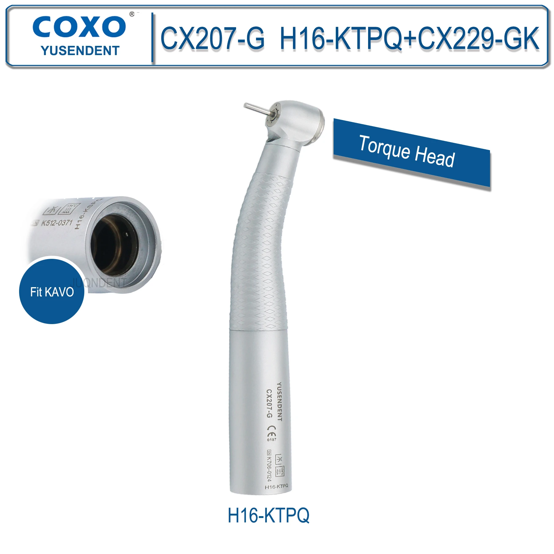 COXO Tandheelkundige Turbine Glasvezel Hoge Snelheid Handstuk Luchtrotor Standaard/Torque Hoofd LED Koppeling 6-pins Fit KAVO NSK Sirona WH