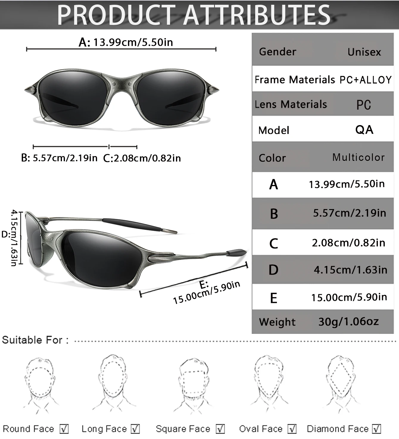 Trendige Fahrrad-Sonnenbrille für Männer und Frauen, Metallschirme mit UV-Schutz für Outdoor-Sportarten, Laufen, Wandern, Fahren, Reisen – Detail 3