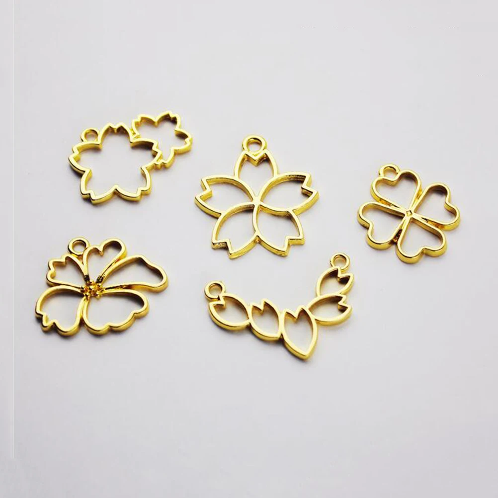 

40pcs Metal Frame Pendant DIY Jewelry Making Pendants Charm Crystal Epoxy Charms Set For Necklace Bracelet Craft Project