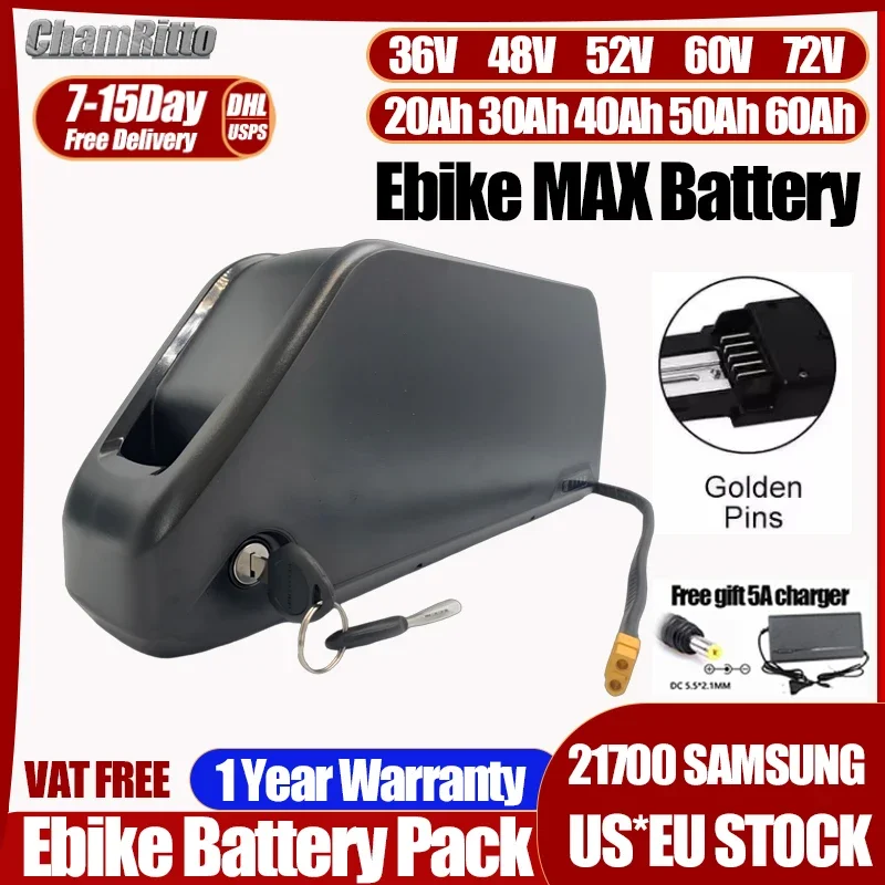 

Electric Bicycle Battery 72V 3000W E bike Down tube 36v 48v 52v battery 25 30 40ah 50Ah 1000w Lithium lion Battery 60v 2000W kit