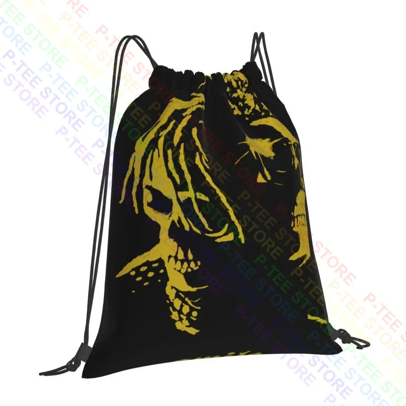 The Weeknd Juice World Club Xo Smile 999 Black Skull Drawstring Bags Gym Bag Foldable Art Print