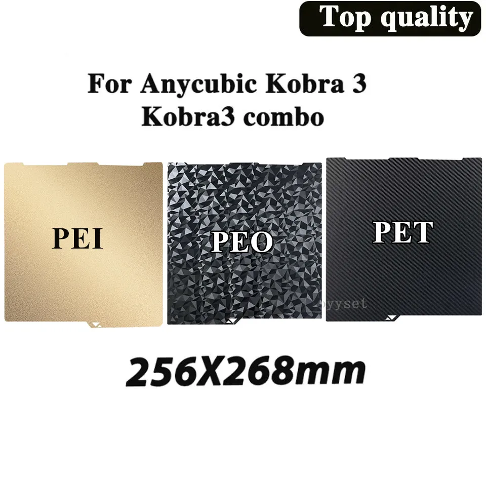 Kobra 3 Combo Build Plate Double Sided Print Spring Steel Sheet PEI PEO PET Plate for Anycubic Kobra 3  Build Plate Accessories