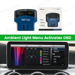 OBD For Mercedes-Benz BMW AUDI Porsche A/B/C/GLC/CLA/GLA W176 W205 X253 W156 W117 W166 Programming Code Ambient Light Activation