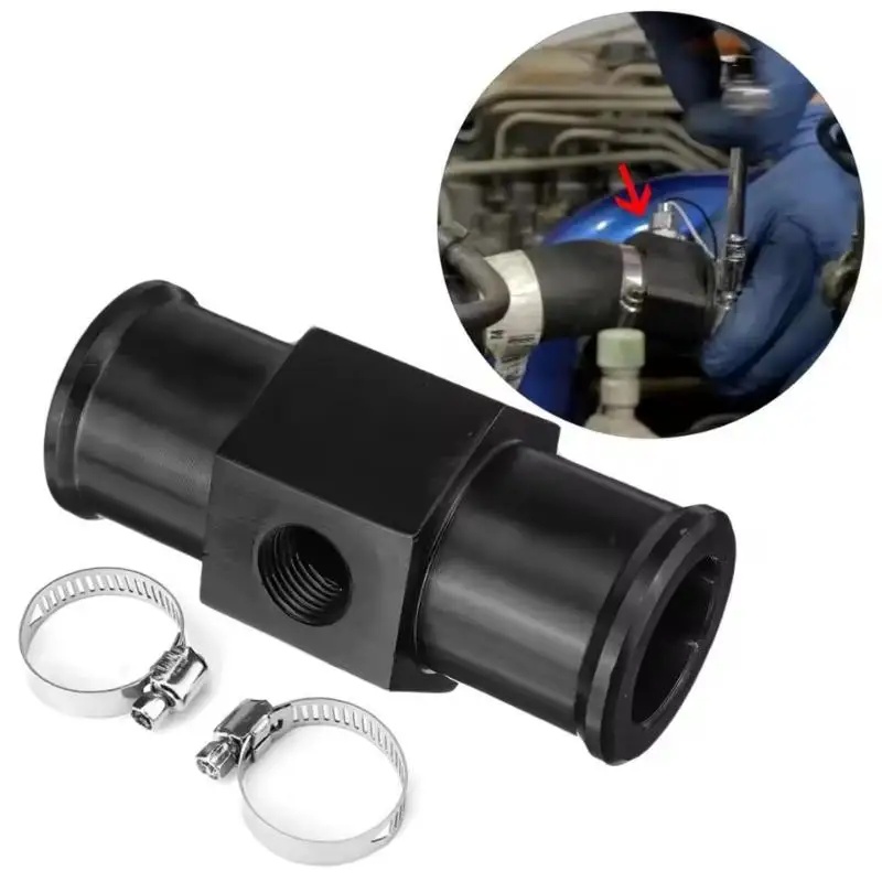 1pc Black Water Temp Gauge Radiator Temperature Water Temp Joint Pipe Sensor 18MM 20MM 22MM 24MM Hose Adapter