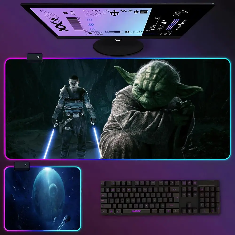 S-Star W-Wars Mouse Pad RGB Luminous 700X400mm Large Table Pad Encrypted Anti Skid Super Large Mouse Pad