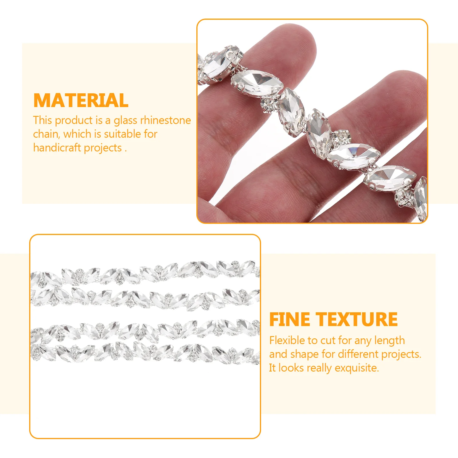 

Rhinestone Chain Accessories Rhinestones Costume Accessory Trim Crystal for Crafts Jewelry Making Decorative Chic