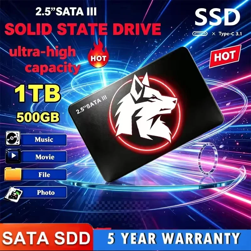2026 2.5 Inch SATA3 SSD 500GB 1TB 2TB 4TB Internal Solid State Drive, High Speed SATA III SSD Hard Disk for Laptop Desktop PC