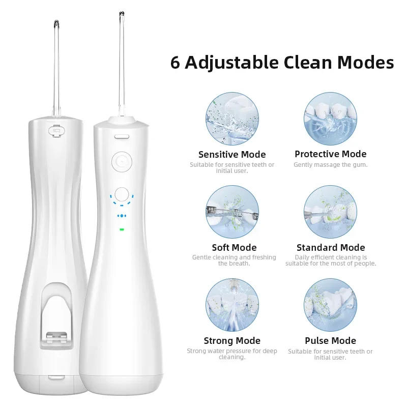 Xiaomi Oral Irrigator 250ml Water Tank Electric Dental Water Jet 6 Mode IPX7 Waterproof Ejected Flushing Portable Teeth Cleaner