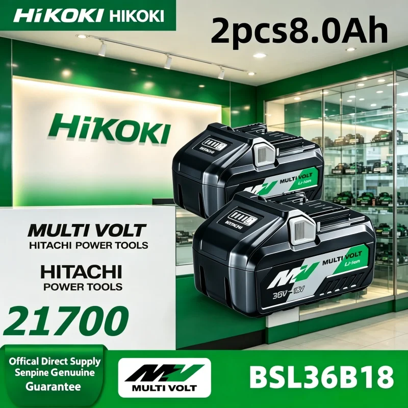 New HiKOKI 8000mAh Rechargeable Battery,Stable constant voltage output,anti-drop sturdy shell,for Hitachi Power Tool Batteries.