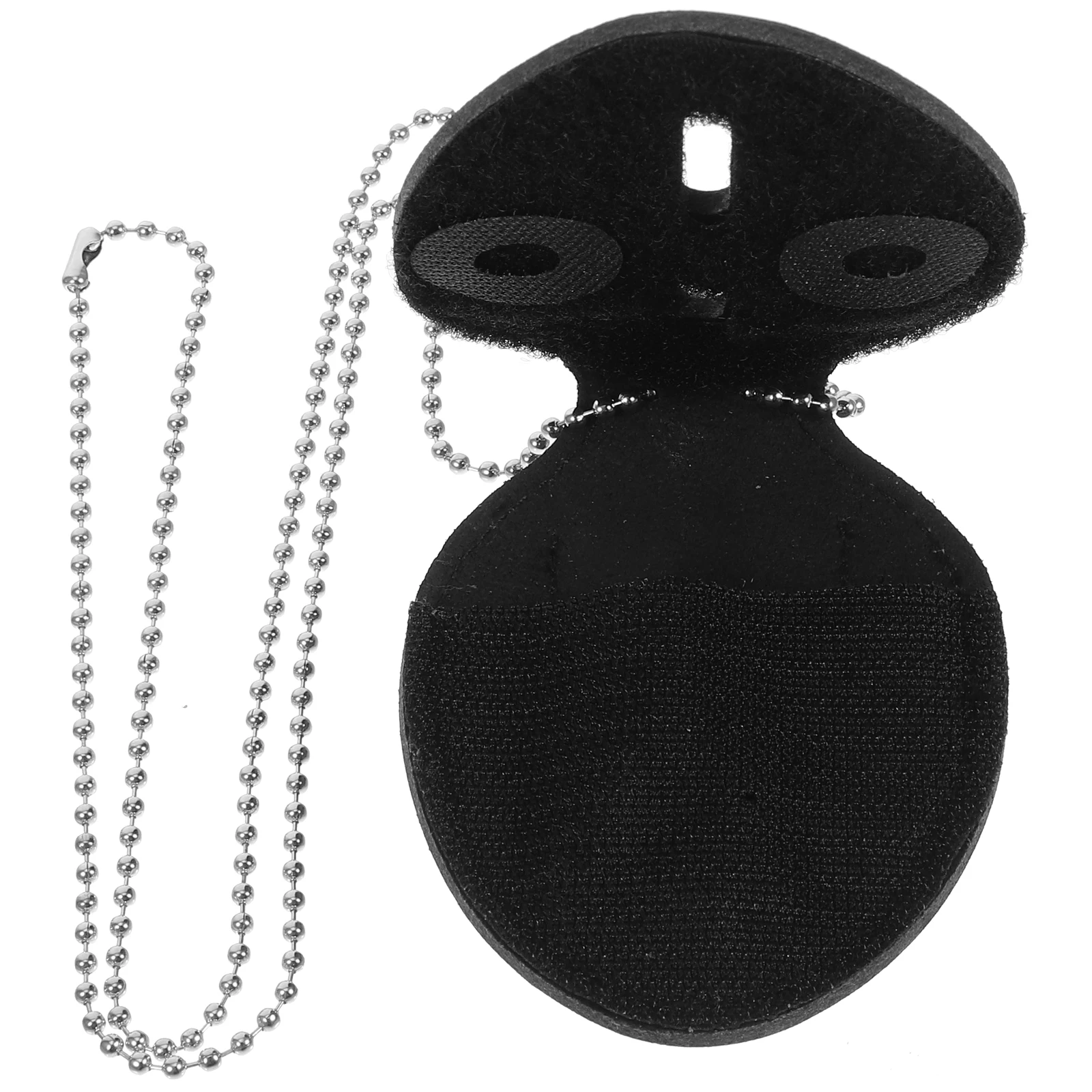 

Multifunctional Badge ID Holder Security Sleeves Clip Cover Black Men Clips Chain Work PU Material Long Lasting Easy