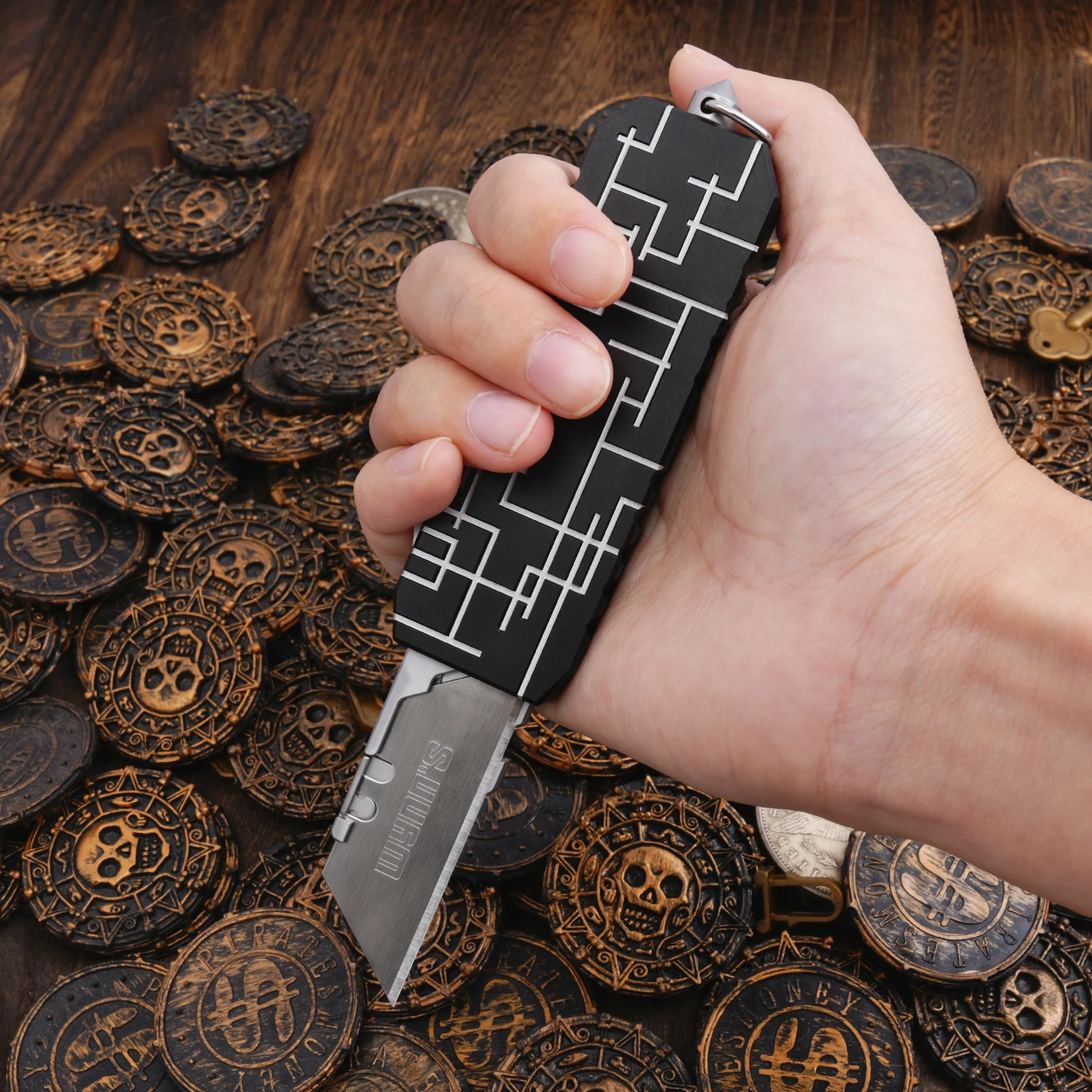 Cuchillo plegable de aleación de aluminio, cuchillo multiusos, cuchillo de corte, cuchillo para herramientas de carpintería, cuchillo de bolsillo para exteriores, EDC multifuncional