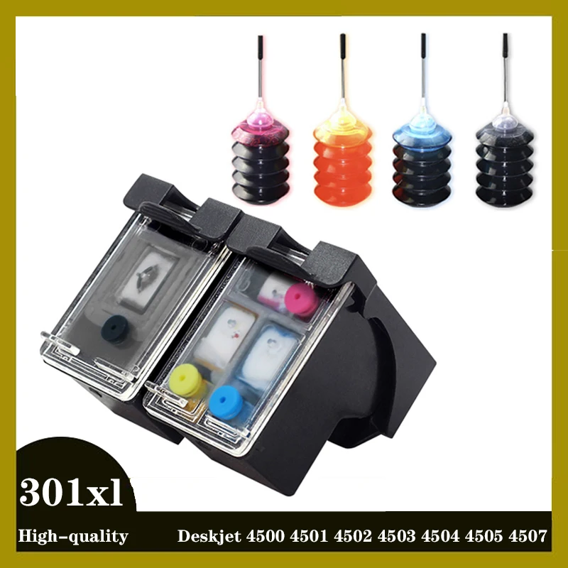 

Refillable 301XL Ink Cartridge For HP 301 hp301xl 301 Officejet 4630 4631 4632 4634 4635 4636 4639 Envy 4500 4501 4502 4503 4504