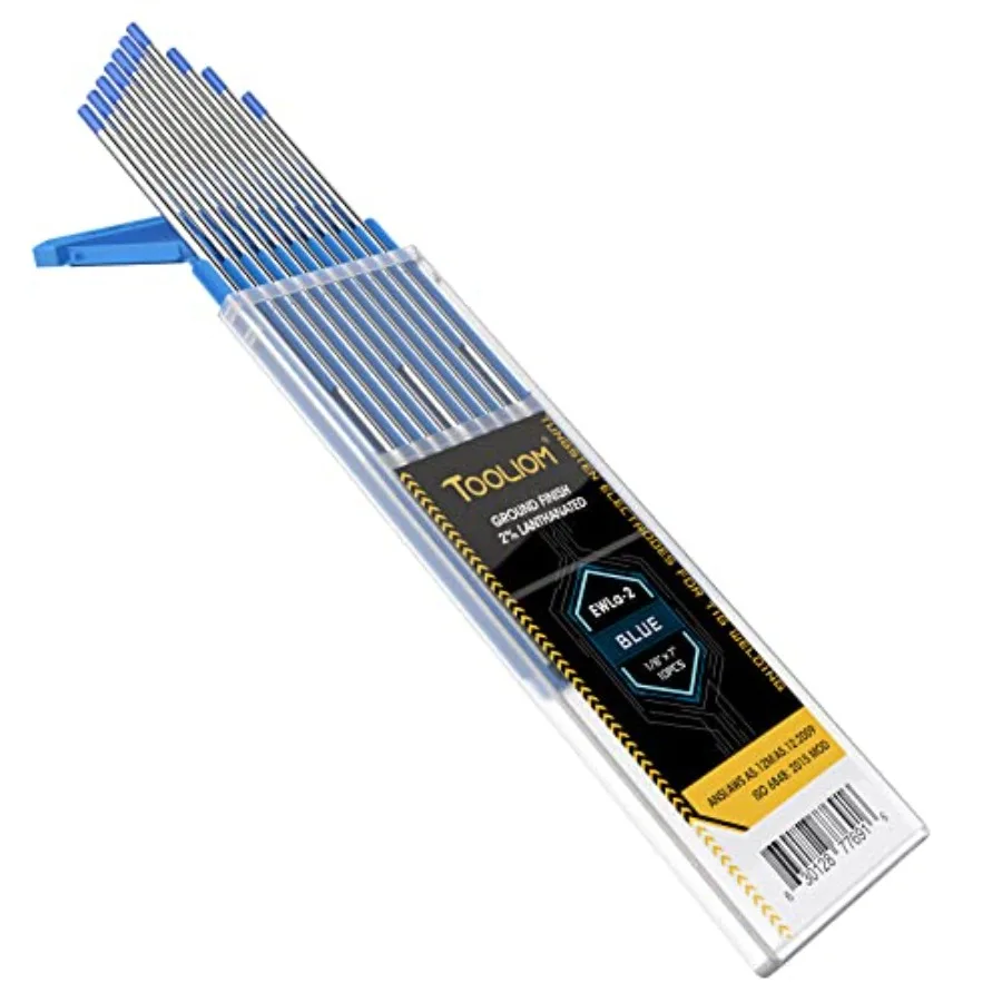 

TOOLIOM Tig Tungsten Welding Tungsten Electrodes 2% Lanthanted Tungsten x 7" Ewla-2 10-Pack