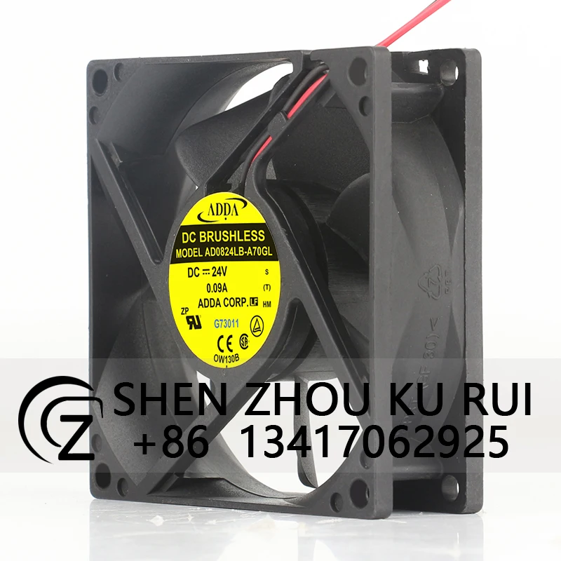 ADDA 8025 24V 0.09A Elevator inverter double ball cooling fan AD0824LB-A70GL/AD0824LS-A70GL 80X80X25MM cooling fan