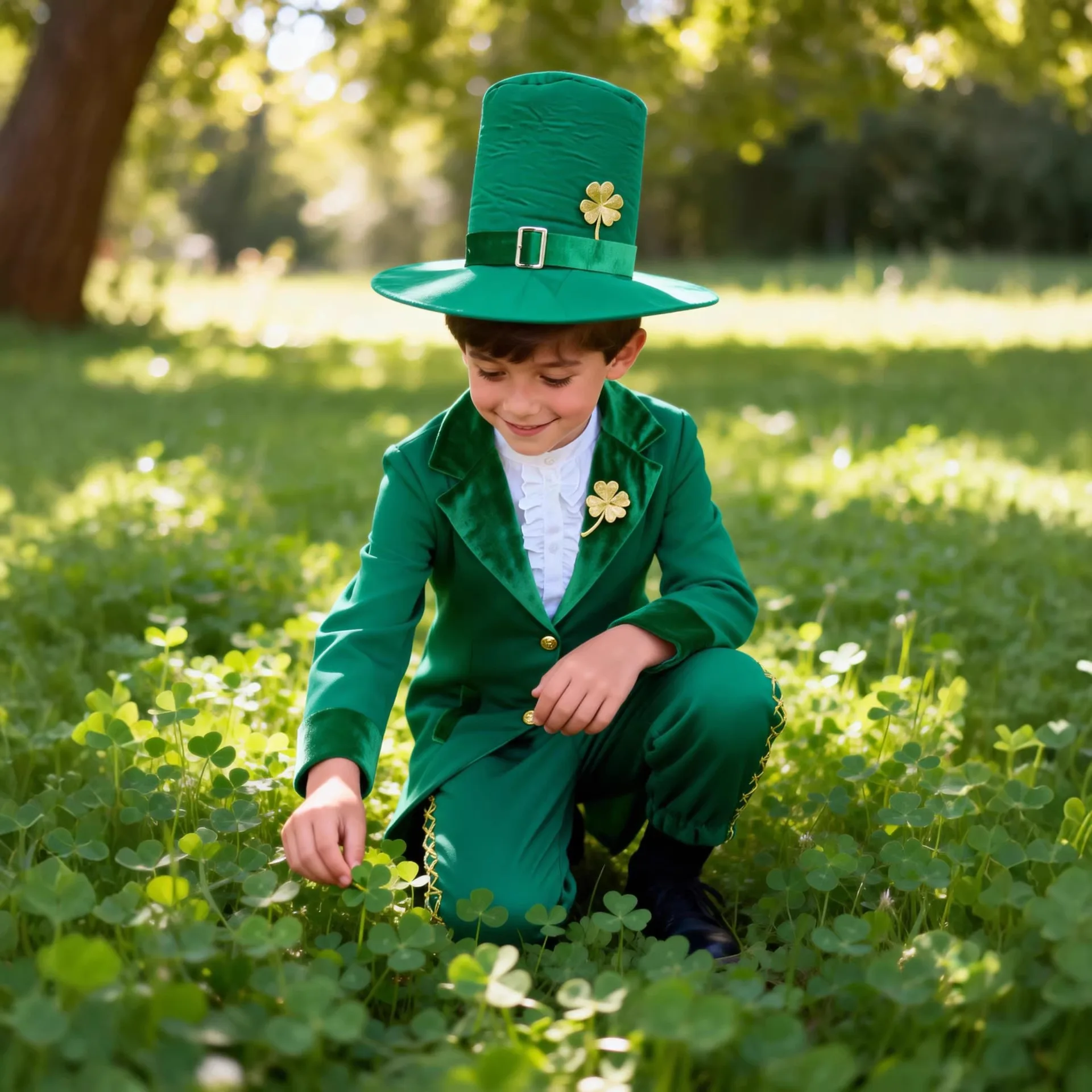 

Saint Patricks Day Costume for Boys Irish Ethnic Outfit Kids Festival Party Performance Wear