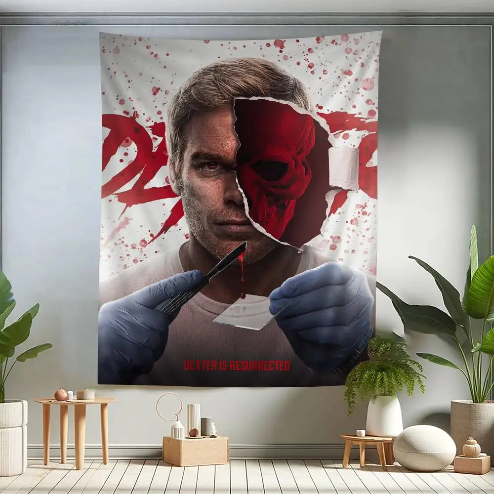 Dexter Morgan Character Colorful Tapestry Wall Hanging Bohemian Wall Tapestries Mandala Wall Hanging Sheets