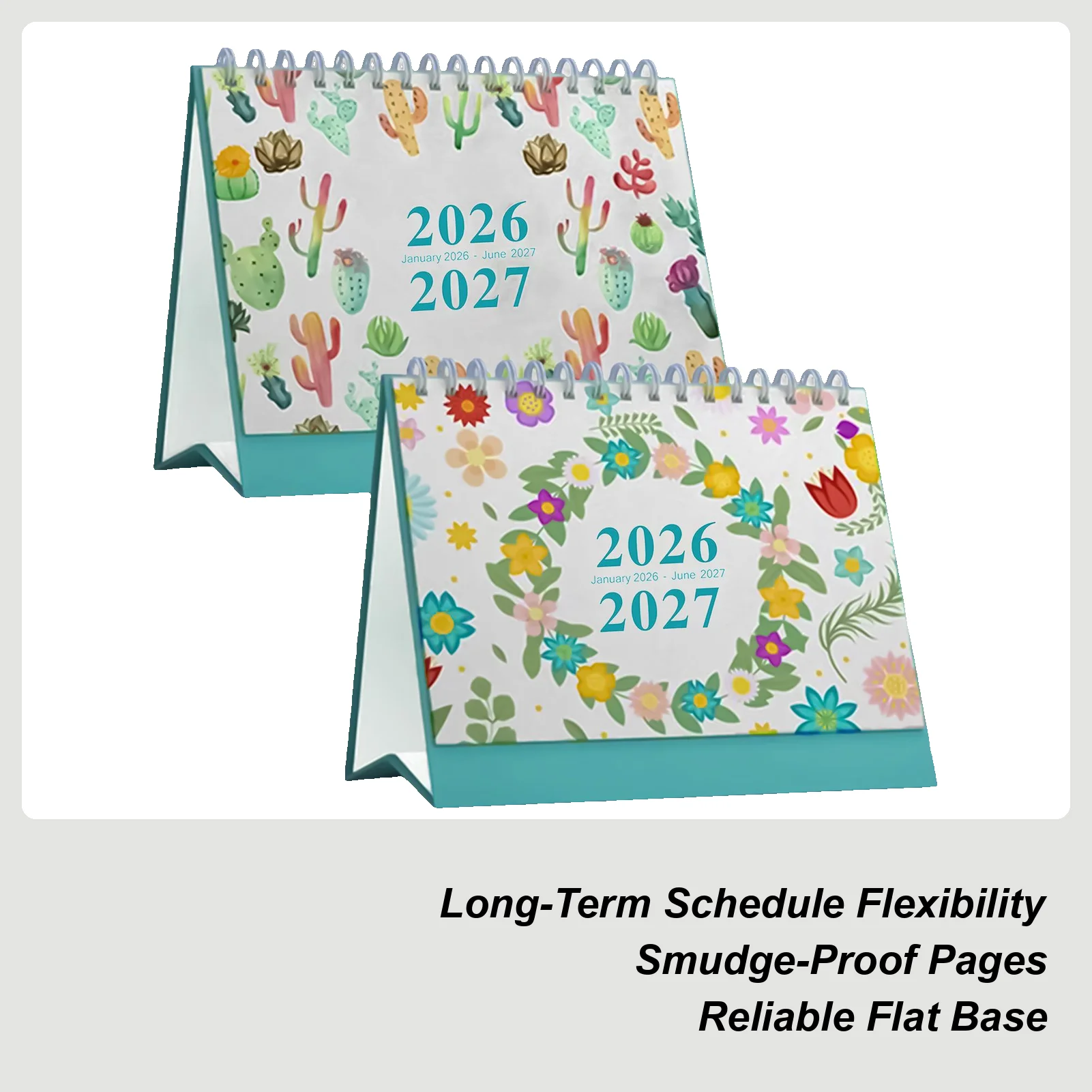 

Настольный календарь на 2026 год, еженедельный ежемесячный планировщик с заметками, эстетический настольный календарь на 2026-2027, планирование повестки дня встреч, дома