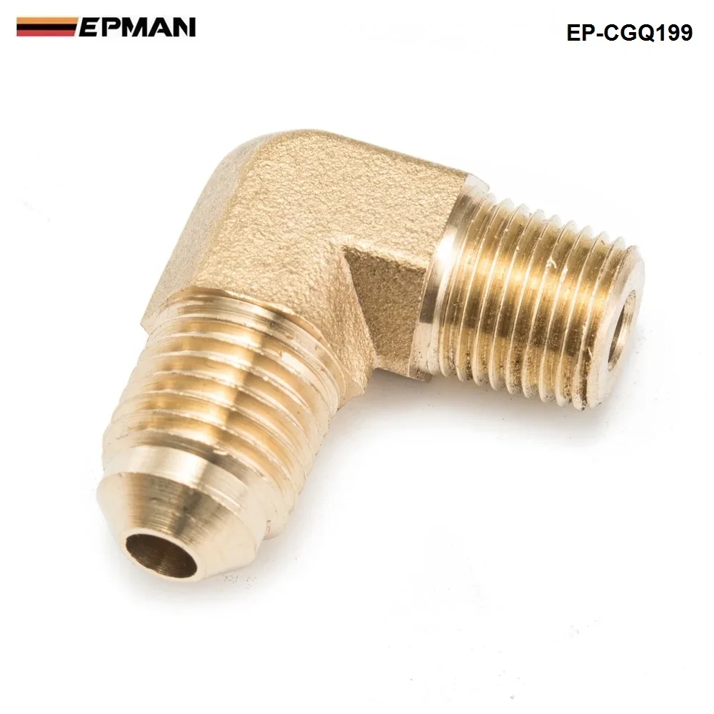 1/8 NPT to AN4 -4 Forged 90 Degree Brass Fitting For Turbo, Oil, Brake Adapter EP-CGQ199