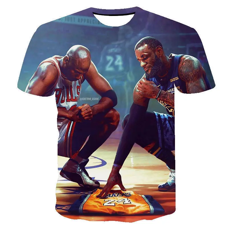 Summer NBA Stars New TShirt Short Sleeve Fashion Breathable Casual Adult Kids Teen Identical LeBron James 3d Casual T-Shirt