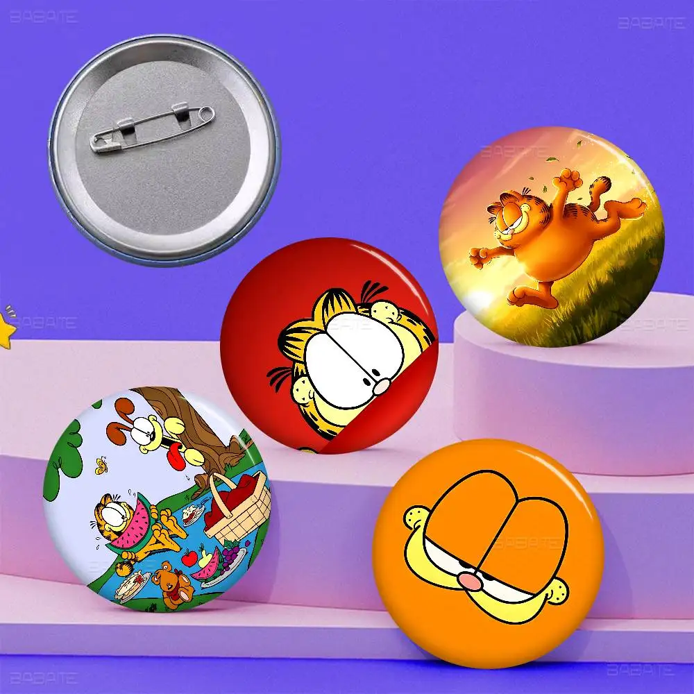 Anime G-Garfields Cat Anime Button Pin Handmade Brooch for Clothes Cartoon Badge Backpack Decoration Jewelry Accessories