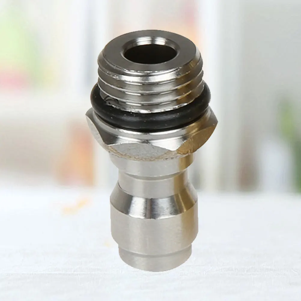 

2PCS 1/4 14MM Size Water Head Ferrule Stainless Steel Outer Wire Pot Adapter Pressure Washers Coupler(Silver)