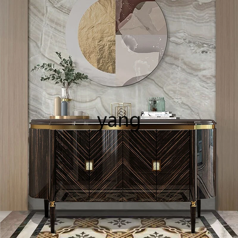 L'm'm light luxury living room entrance hall shoe cabinet integrated solid wood partition against the wall Italian style