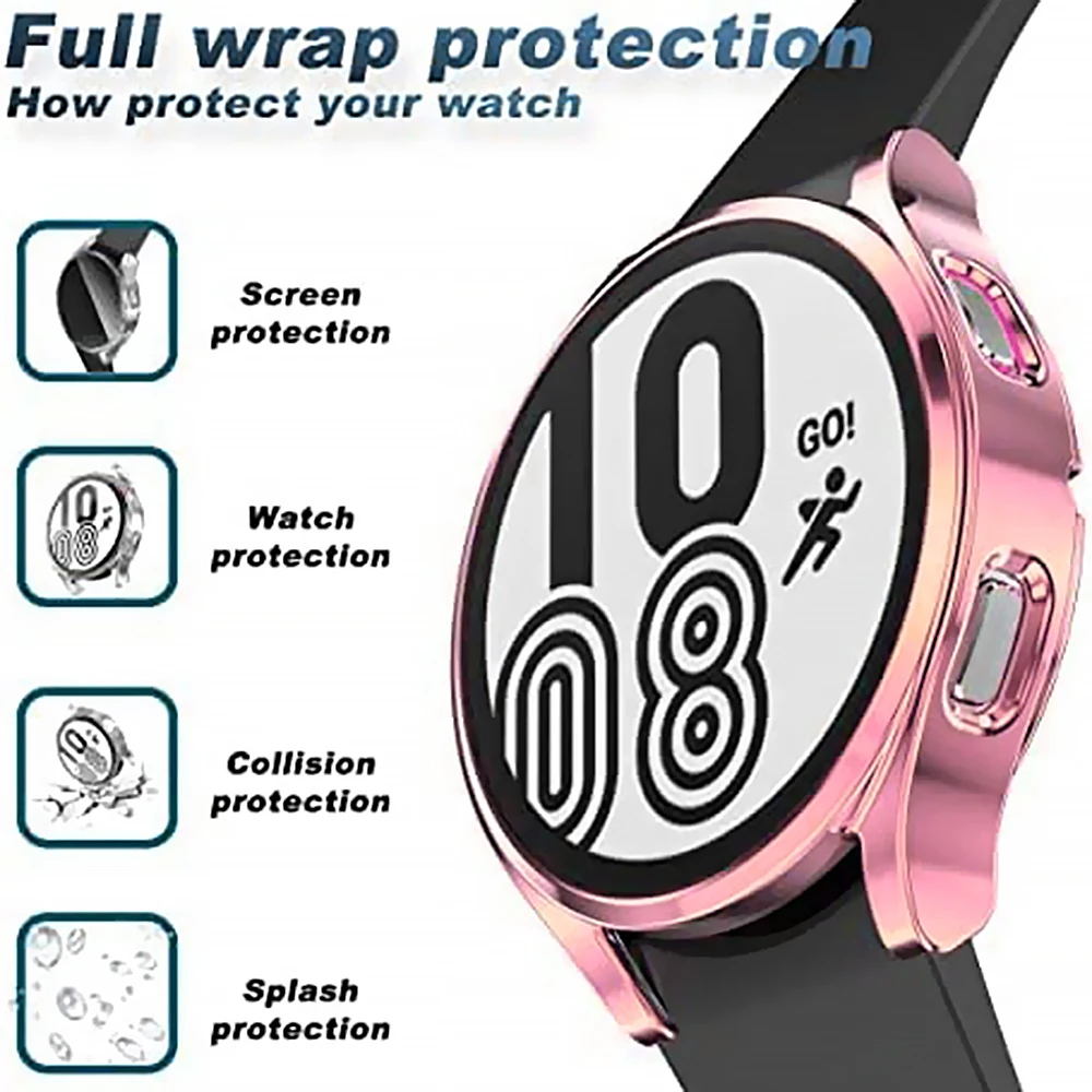 Watch Case for Samsung Galaxy Watch 4/5/6 40mm 44mm Screen Protector TPU All-Around Bumper Protective Cover for Watch 6 40mm44mm