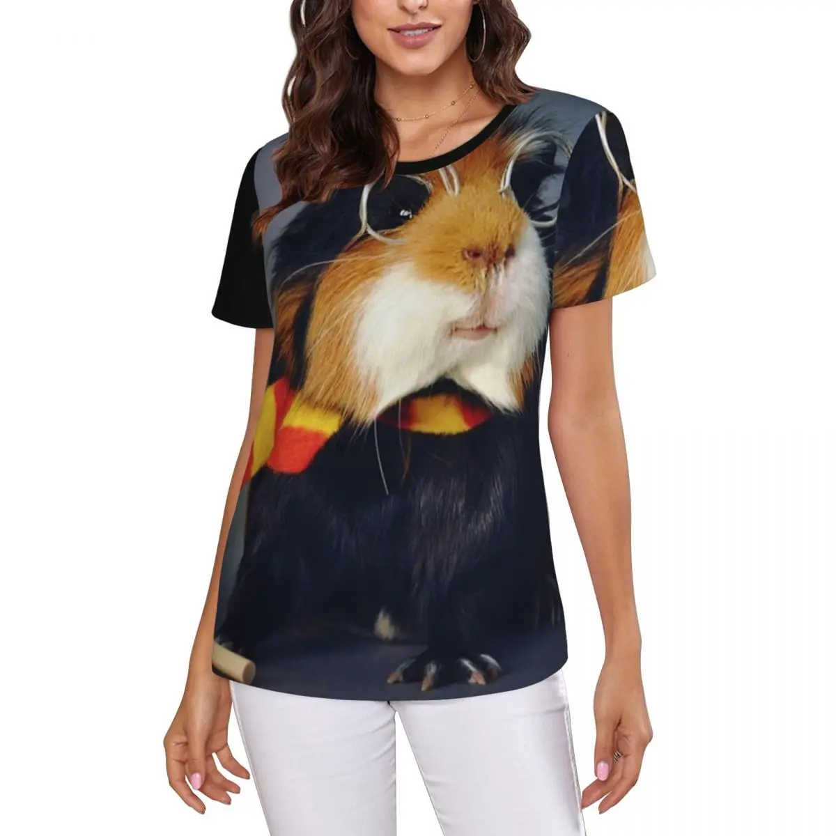 Guinea Pig Daily To-Do List T-Shirt Women Short Sleeve T Shirts Crew Neck Streetwear Cotton Summer Tees Streetwear