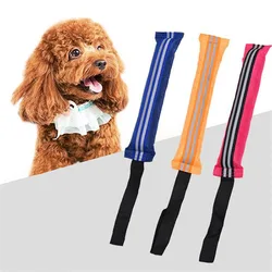 1pc Dog Bite Tug Toy Reflective Oxford Cloth Toy with Rope Puppy Chew Bite Toy Pet Training Play Pull Toy Dog Molar Stick