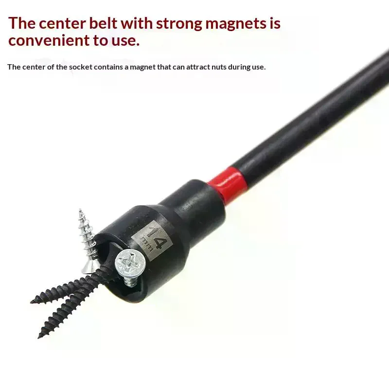 1/5Pcs Long Nut Driver For Impact Drill Hex Socket Adapter 6 Inch Magnetic Nut Driver Set 6/8/10/12/14mm Alloy Steel Screwdriver