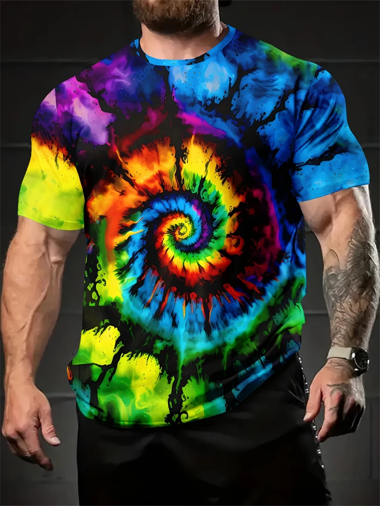 Summer Men's Spider Pattern Short Sleeve Crew Neck T-Shirt Soft and Breathable Fitness T-Shirt Outdoor Casual Short Sleeve