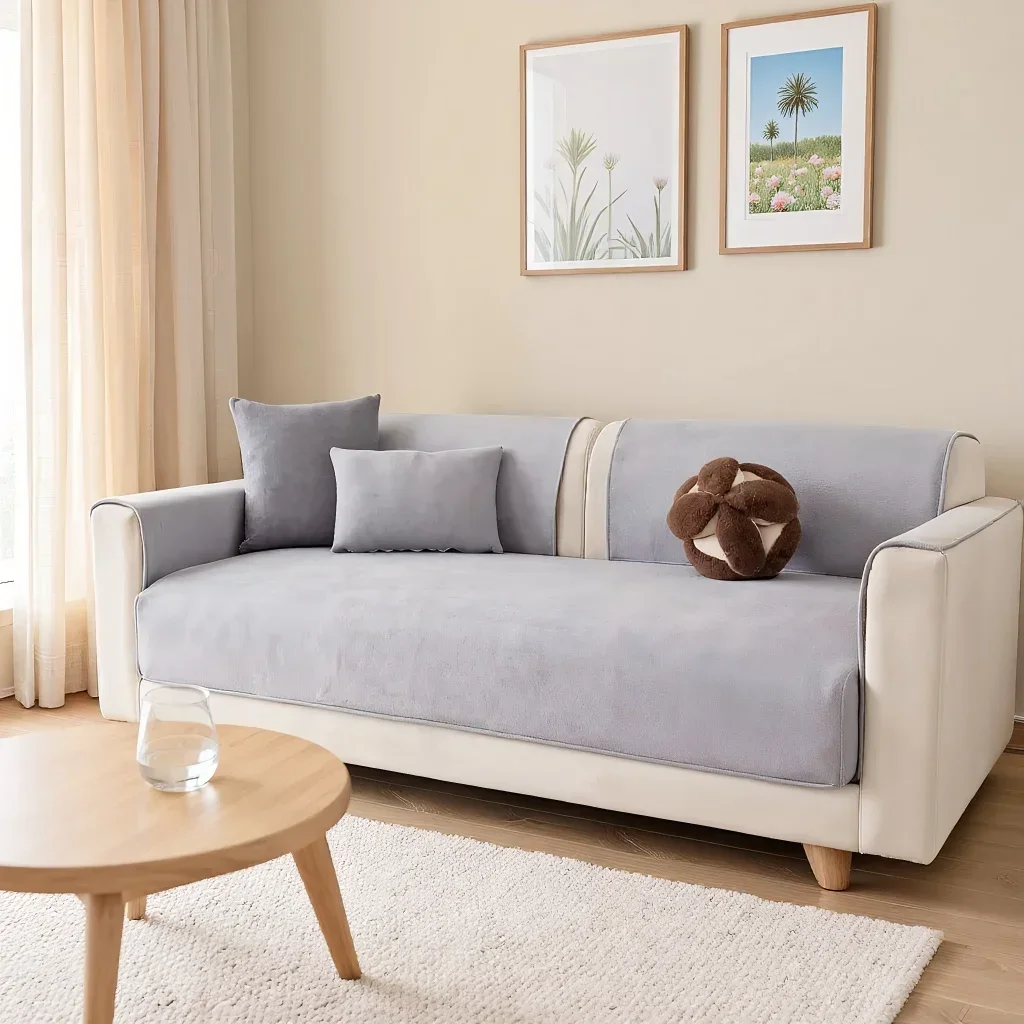 Modern Simple Sofa Cushion Universal in All Seasons Wear-resistant Non-slip Anti-cat Scratch European Sofa Cover Solid Color