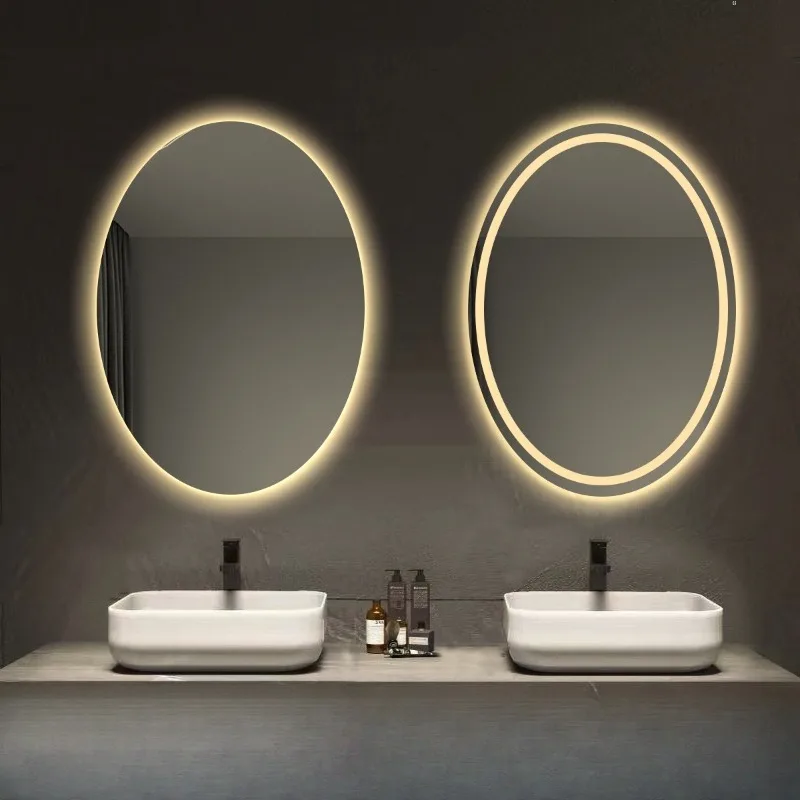 

Intelligent Mirror LED Light Oval Shaped Bathroom Anti Fog Strip Light Makeup Wall Mounted Luminous Sensor Espejos Para Pared