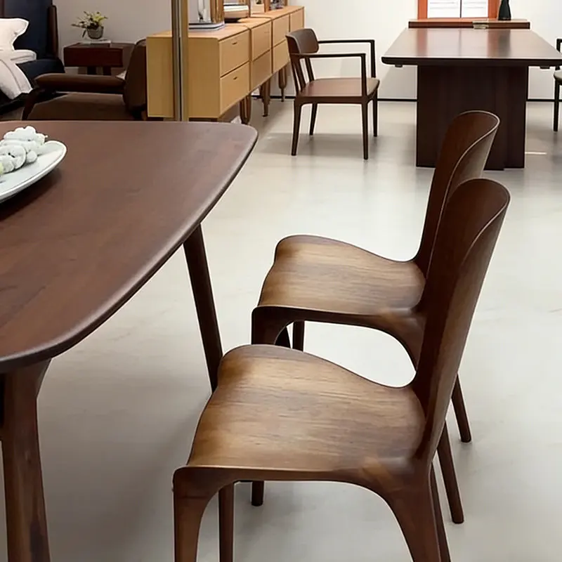 #Most Affordable Price Streamlined Solid Wood Legs Mortise and Tenon Structure Ergonomic Curved Backrest Dining Room