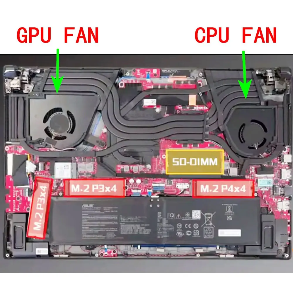 OEM For ASUS ROG Zephyrus 5 Plus S17 GX703 GX703H GX703HS GX703HR GX703HM Laptop CPU GPU Cooling Fan Heatsink Fans Cooler