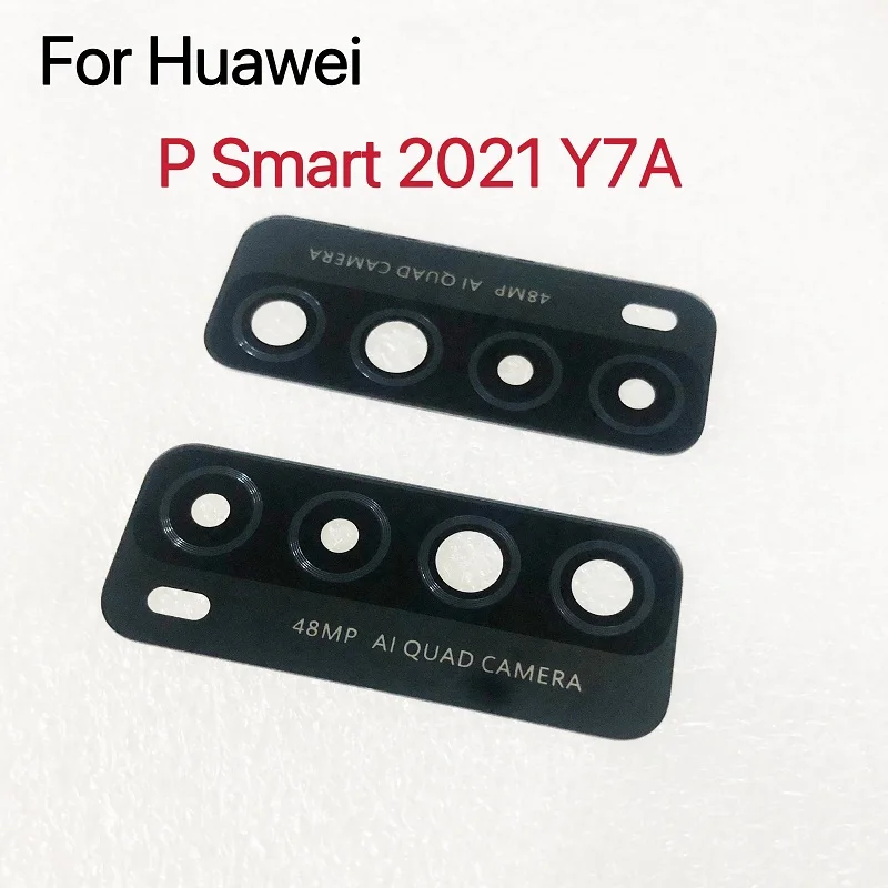 1-- 5pcs Rear Back Camera Glass Lens Cover with Ahesive Sticker For Huawei P Smart 2021 Y7A