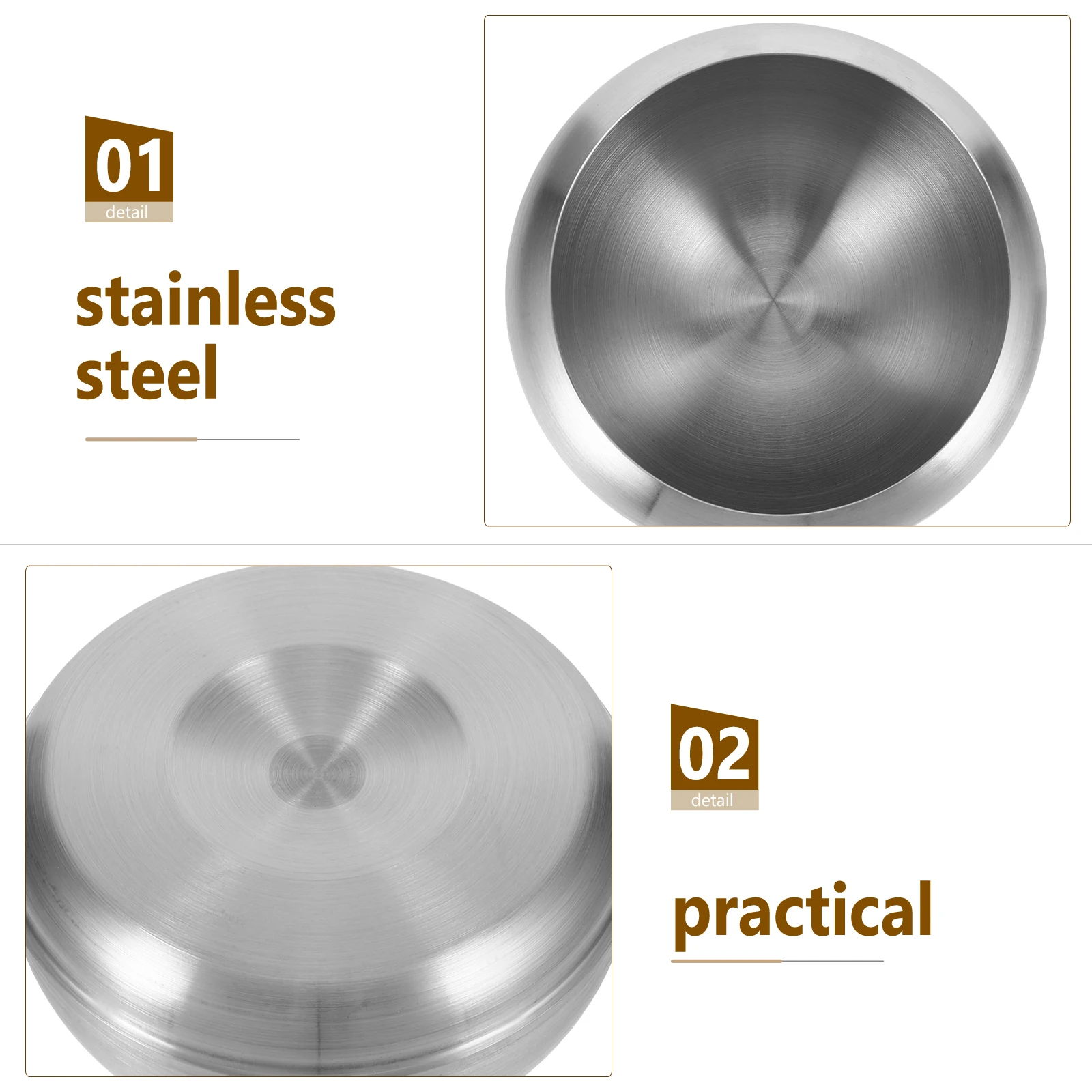 

Stainless Steel Salad Bowl Multipurpose Flat Bottom Bowl for Serving Salad Fruit Snacks Kitchen Use Food Supplies