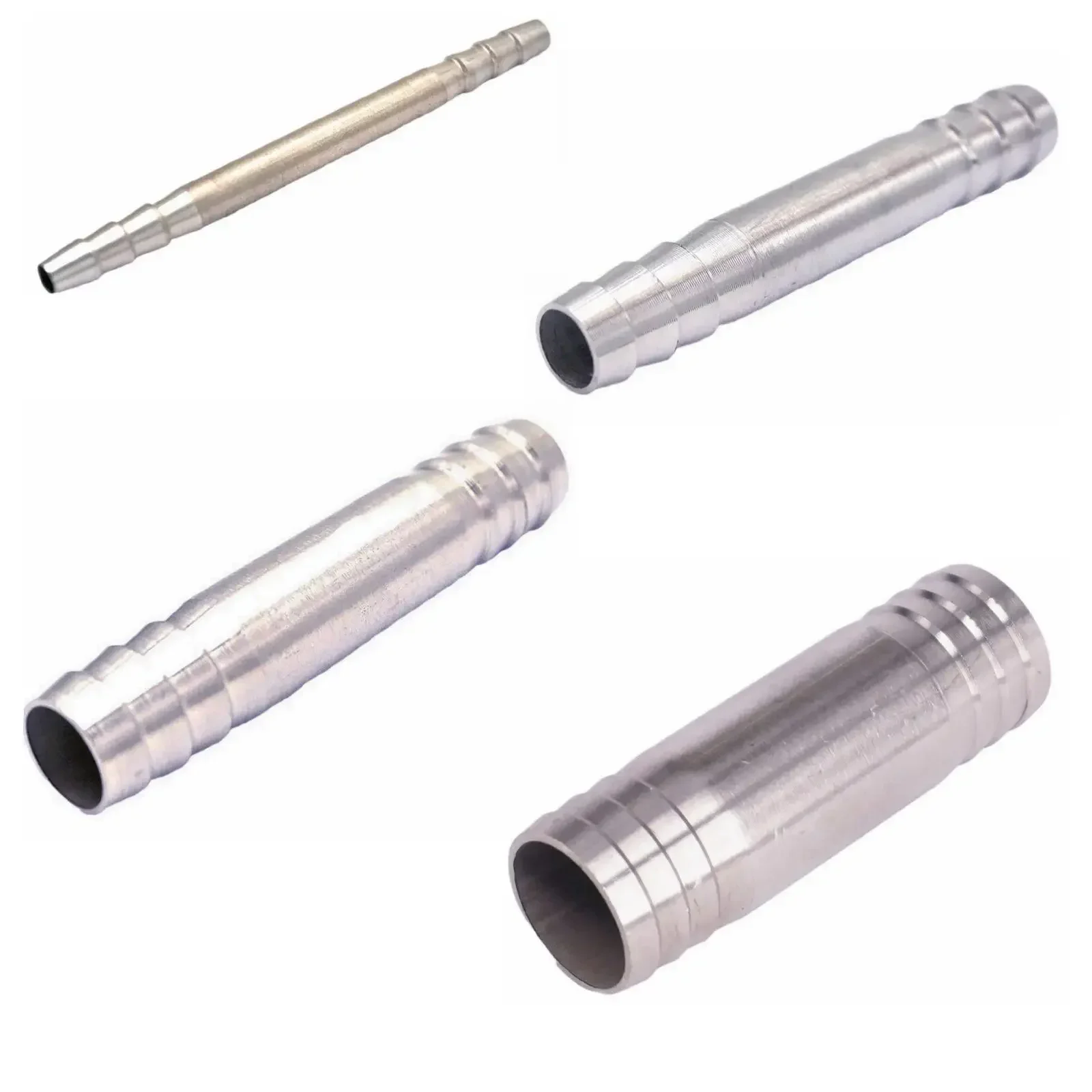 Fit Hose I.D 6/8/10/12/13/14/16/19/20/22/25/32/38mm Barbed Length 100mm Equal 304 Stainless Lengthen Pipe Fitting