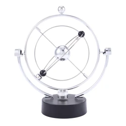 Perpetual Motion Desk Sculpture Toy - Kinetic Art Galaxy Planet Balance Mobile - Magnetic Executive Office Home Decor Tabletop T