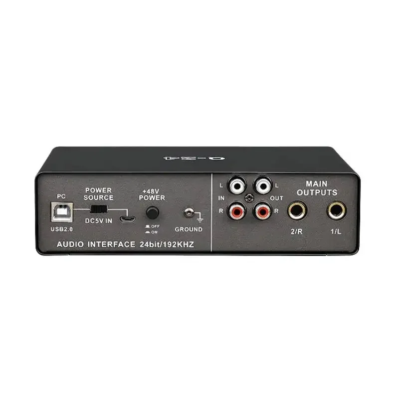 TEYUN Q-24 Professionele audio-geluidskaart met elektrische gitaarmonitor Opname Live-uitzending voor zangcomputer PC Studio