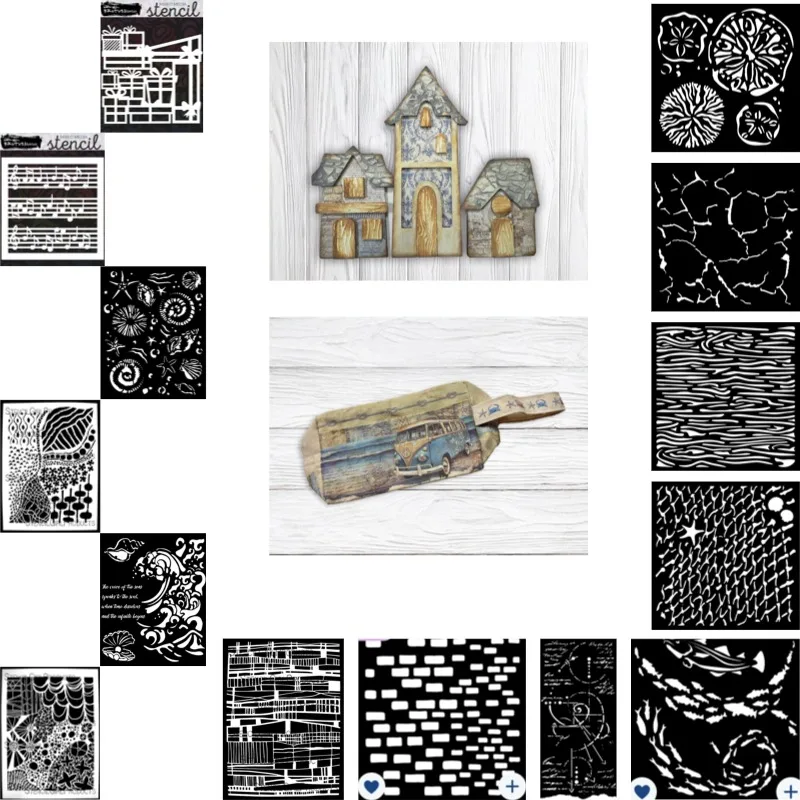 Sea Sponges Fish Crab Lighthouse Metal Cutting Stencil Slimline Essentials Scrap Booking Card Stencil Cut for DIY Handmade Card