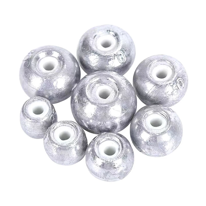 

Lead Sinker with Porcelain Ring 20g/25g/30g/40g/50g/60g/70g/80g/100g/120g/150g Hollow Lead Sinker Fishing Tackle Accessories