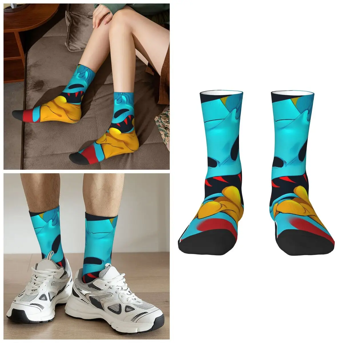 

Doey Doughman Horror Pianosaurus Socks Harajuku High Quality Stockings All Season Long Socks for Man's Woman's Birthday Present