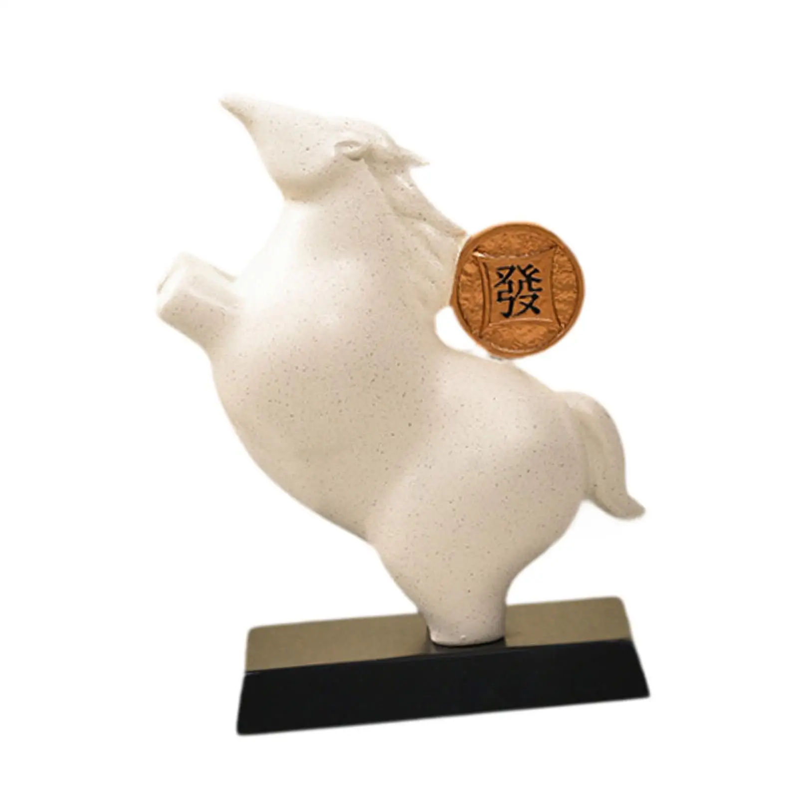 Standing Horse Statue Money Horse Sculpture Artwork Decorative Vivid Details Resin Figurine Fengshui Decoration for Cabinet
