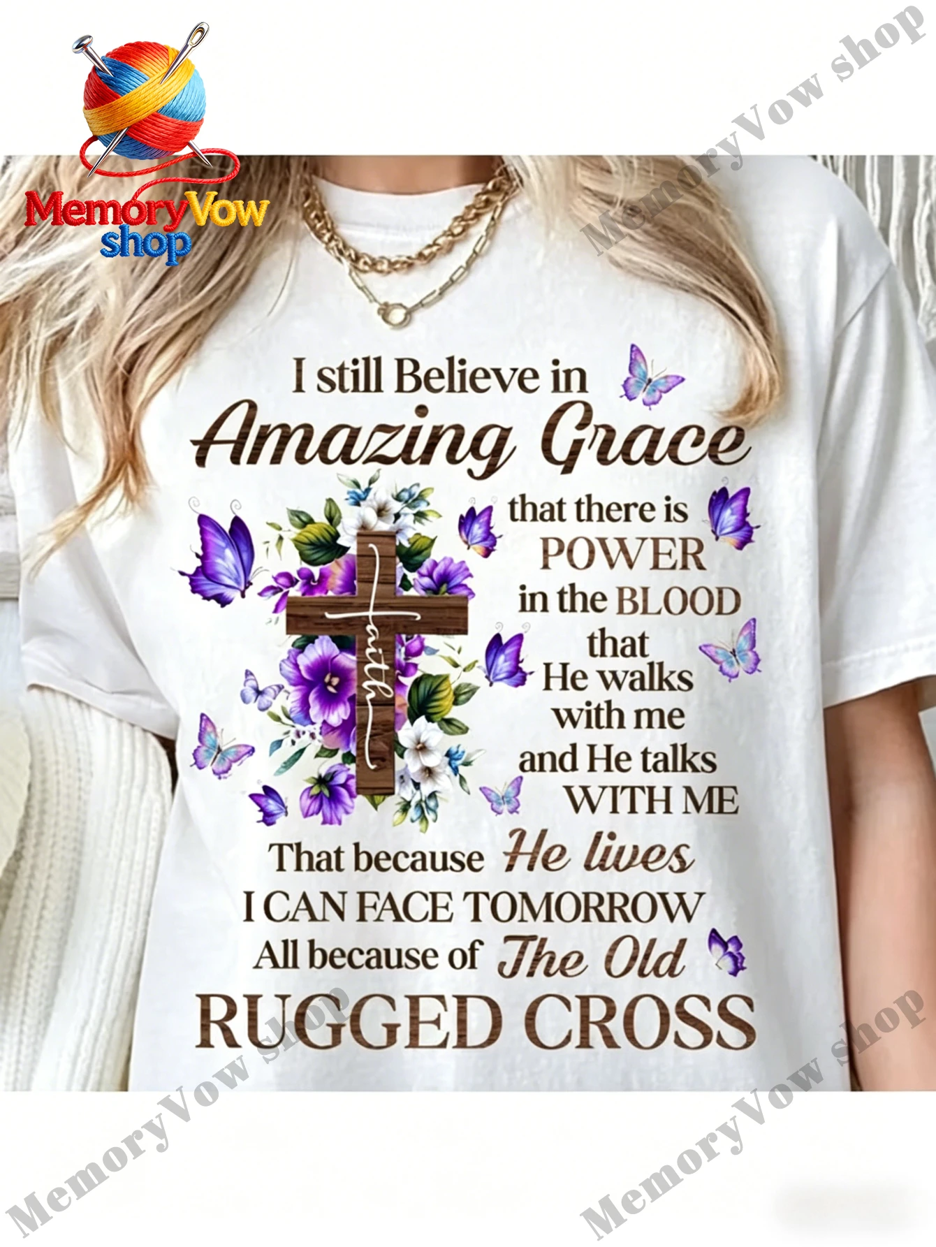 Spring Summer Cross Print Short Sleeve T-Shirt, Casual Comfortable S Tee