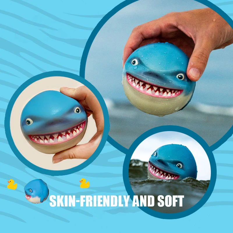 Pool High Bounce Ball Soft Shark Shape Beach Water Bouncing Ball Indoor Outdoor Water Fun Game Toys for Kids Adults Bathroom Toy