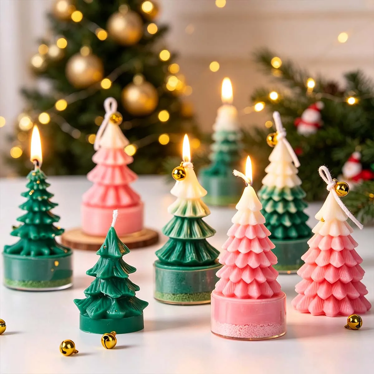 Xmas Ornament Silicone Candle Mold DIY Christmas Tree Soap Epoxy Resin Gypsum Craft Casting Molds Home Holiday Decor Tools view 2